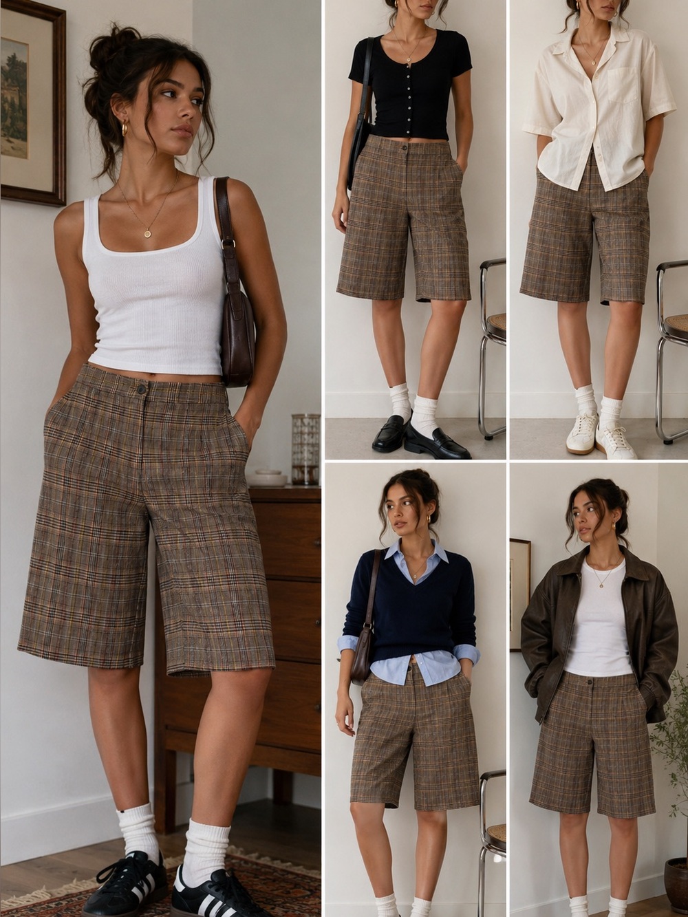 Vintage Plaid Bermuda Shorts | Y2K Preppy Golf Academia Style. Size 5